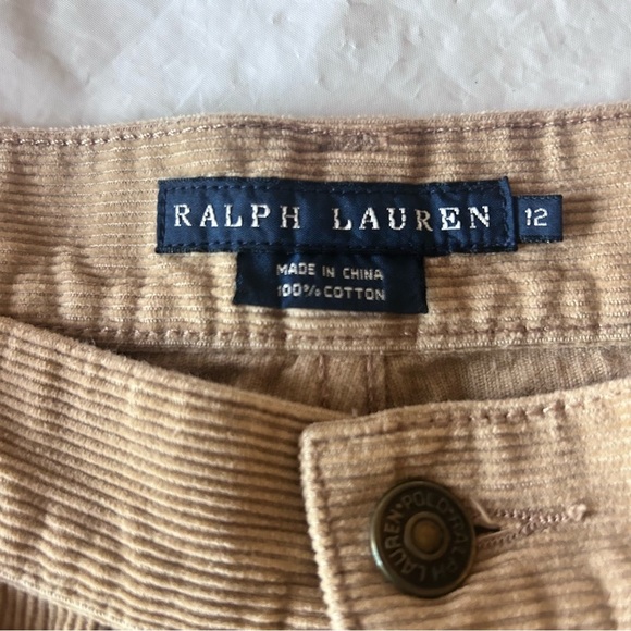 Ralph Lauren Vtg 90s Y2K Tan Corduroy Bootcut Pants Size 12 Midrise Cotton - Picture 8 of 12